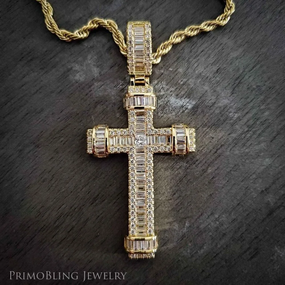 Luxury Baguette Cross Necklace